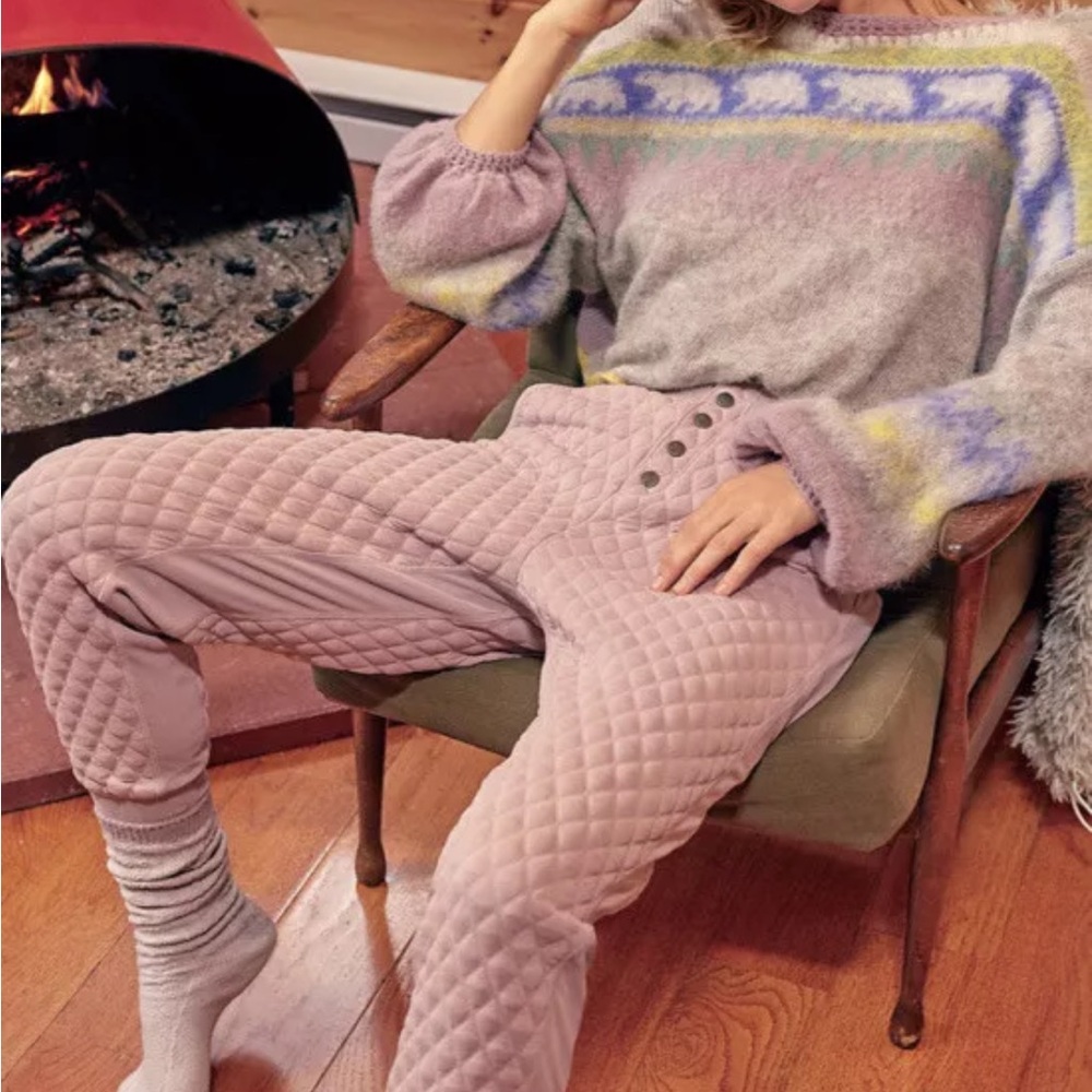 FP Movement by Free People Quilted Dusty Pink Jogger Pants